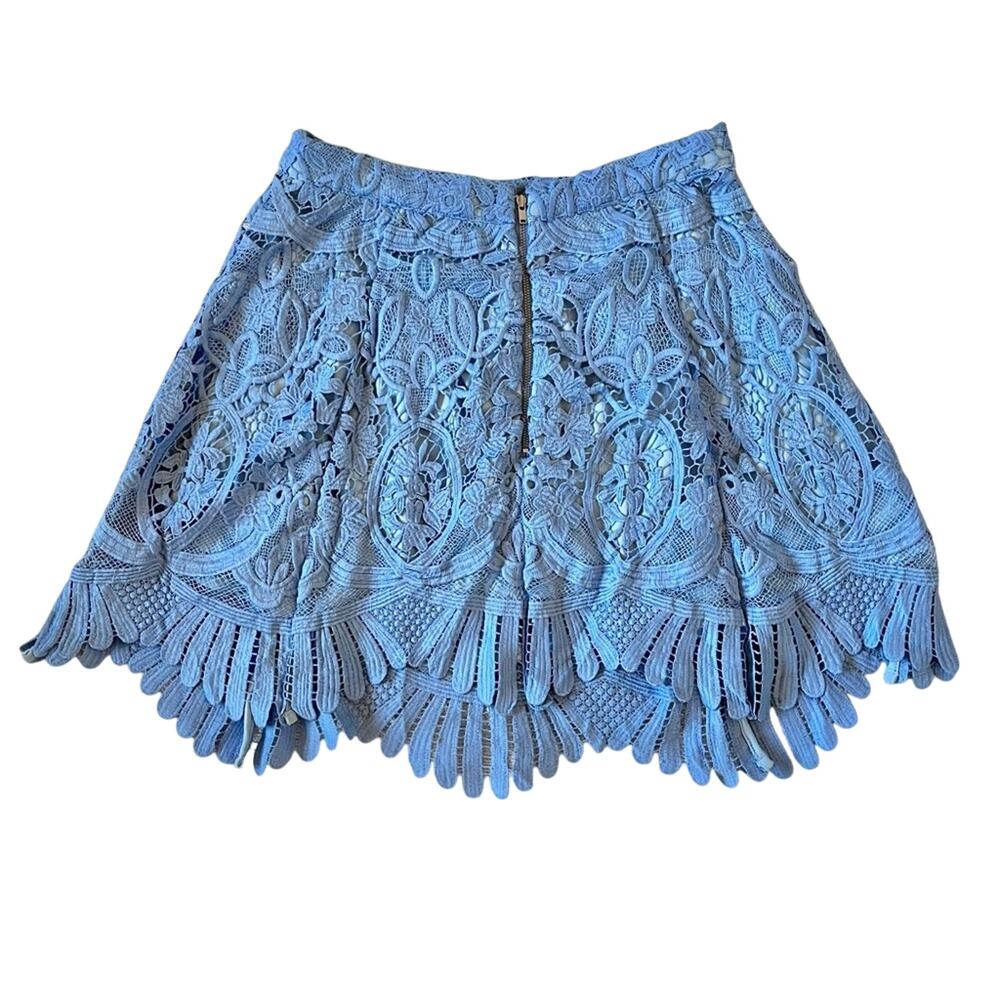 Lovers & Friends Mai Tai Scalloped Lace Trim Mini Skirt Crystal blue medium - Picture 4 of 11